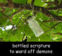 bottled scripture to ward off demons